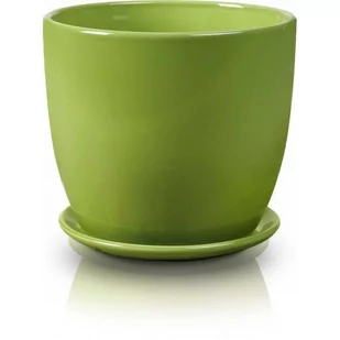 Okrągła Zielona Doniczka Do Domu 17X16 Cm - Donice - miniaturka - grafika 1