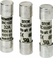 Bezpieczniki elektryczne - Siemens Wkładka topikowa SITOR cylindryczna 32A aR 600VAC / 400VDC 3NC1032 - miniaturka - grafika 1