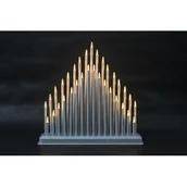 Ozdoby bożonarodzeniowe - Świecznik świąteczny srebrny 33 diody LED - miniaturka - grafika 1