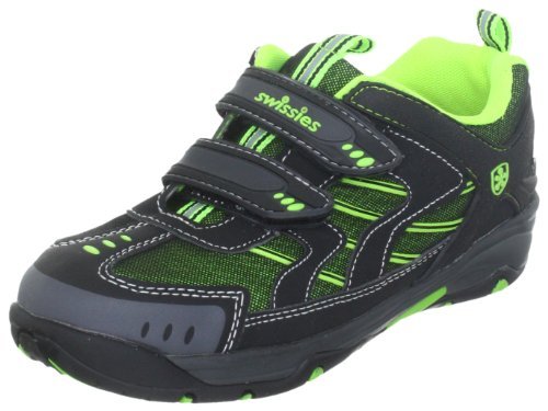 Swissies Półbuty chłopięce Flash, czarny - Czarny Black Acid Green - 30 EU