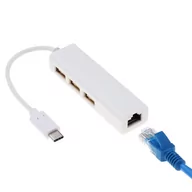 Huby USB - Hub Usb-c 3x Usb 2.0 ethernet RJ45 karta sieciowa - miniaturka - grafika 1