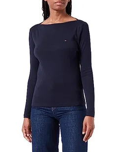 Tommy Hilfiger Damskie topy z dzianiny Slim Cody Rib Slash-nk Ls L/S, Pustynne niebo, XXS - Koszulki i topy damskie - miniaturka - grafika 1