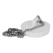 Korki do umywalek - Korek syfonu zlewu biały z łańcuszkiem - miniaturka - grafika 1