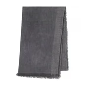 Apaszki i szaliki męskie - Szal z domieszką wiskozy szaro - srebrny - miniaturka - grafika 1