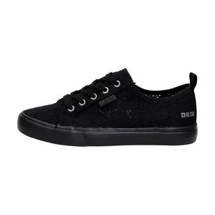 Big Star Czarne koronkowe tenisówki damskie JJ274064 - Trampki damskie - miniaturka - grafika 1