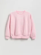 Bluzy dla dziewczynek - Reserved - Bluza z haftowanym napisem - różowy - miniaturka - grafika 1