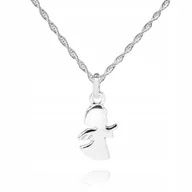 Biżuteria dla dzieci - 925 Srebrny łańcuszek 55cm ANIOŁEK DEDYKACJA S1Z49 - miniaturka - grafika 1