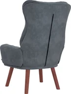 Fotele - vidaXL Relaksujący Fotel Ciemnoszary Welur - miniaturka - grafika 1