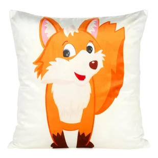 Poszewka dekoracyjna KIDS 45x45 Design91 biała pomarańczowa lisek - Pościel dla dzieci - miniaturka - grafika 1