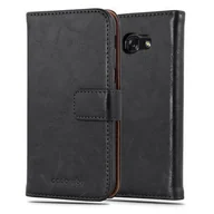 Etui i futerały do telefonów - Luxury cador Abo Book Style etui do Samsung Galaxy A3 (7) model 2017 Case Cover pokrowiec ochronny etui z funkcją stojaka i kieszeń na kartę, grafitowo-czarny - miniaturka - grafika 1