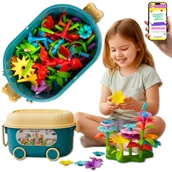 Klocki - KLOCKI KONSTRUKCYJNE OGRÓD 3D 139el Kuferek na Kółkach Klocki Dla Dziewczynki Córki Wnuczki 3+ EBOOK - miniaturka - grafika 1