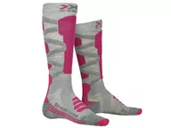 Skarpetki damskie - X-Socks, Skarpety narciarskie, Ski Silk Merino 4.0 2020, szaro-różowe, rozmiar 39-40 - miniaturka - grafika 1