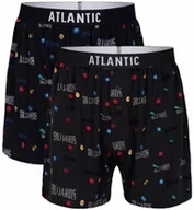 Majtki męskie - Bokserki męskie Atlantic 2MBX-025/1 2-pack mix grafitowy/granatowy - miniaturka - grafika 1