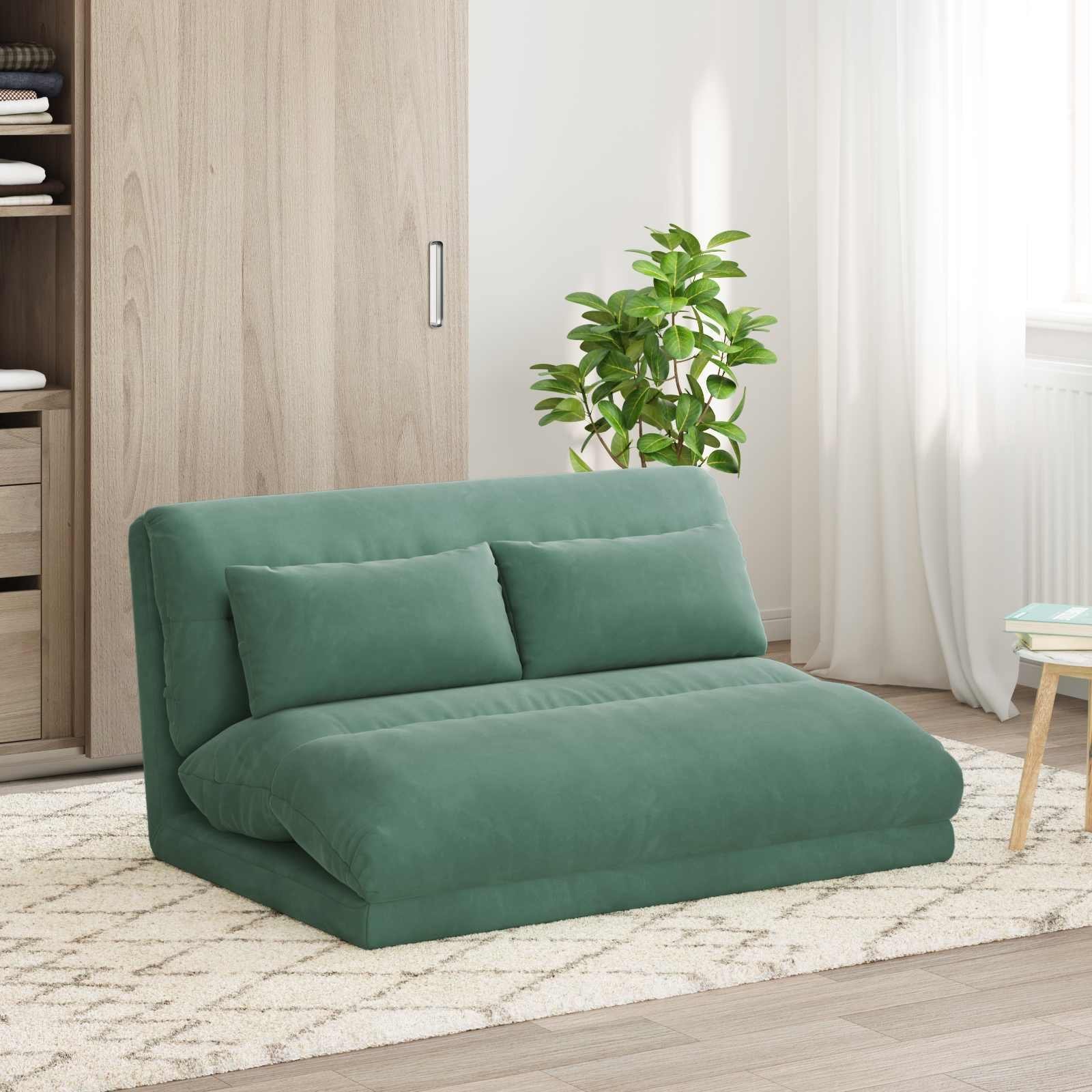 vidaXL vidaXL Krzesło na podłogę Zielony morski 110 x 82 x 55 cm Aksamit