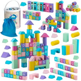 Klocki drewniane edukacyjne zestaw sorter 100 szt Ricokids - Sortery dla dzieci - miniaturka - grafika 1
