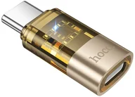 Wtyczki i adaptery - Adapter USB C do Lightning Hoco UA36D transparentny złoty - miniaturka - grafika 1