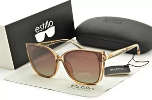 ESTILLO Damskie okulary przeciwsłoneczne polaryzacyjne z filtrem UV400 beżowe EST-06-15 Estillo EST-06-15 - Okulary przeciwsłoneczne - miniaturka - grafika 1