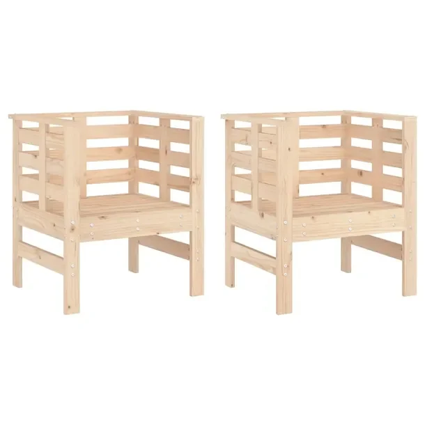 Drewniane krzesła ogrodowe sosnowe 61,5 x 53 x 71 cm, 2 szt.
