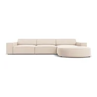 Narożniki - Beżowa aksamitna sofa narożna (prawy narożnik) Jodie - Micadoni Home - miniaturka - grafika 1