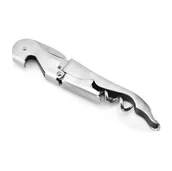Korkociągi i otwieracze - Korkociąg do wina ze stali nierdzewnej nóż kelnerski otwieracz do wina z otwieraczem do butelek nóż sommelierski wielofunkcyjne sztućce kelnerskie korkociąg do wina ręczny korkociąg srebrny - miniaturka - grafika 1