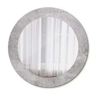 Okrągłe Lustro do Salonu Ścienne Szary beton 60cm - Lustra - miniaturka - grafika 1