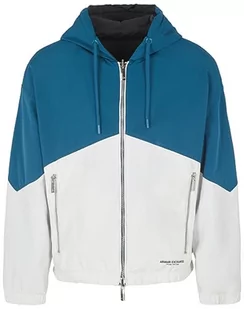 Armani Exchange Męska kurtka dwustronna, dwukolorowa, z kapturem, krój casualowy, Legion Blue/White, M - Kurtki męskie - miniaturka - grafika 1