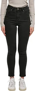 Urban Classics Damskie dżinsy Organic High Waist Skinny, dżinsy damskie o kroju slim fit, z bawełny organicznej, dostępne w dwóch kolorach, rozmiary 26-34, Black washed, 28 - Spodnie damskie - miniaturka - grafika 1