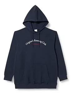 JACK&JONES PLUS Męska bluza z kapturem PLS JORBRINK City Sweat Hood PLS, granatowa, 5XL - Bluzy męskie - miniaturka - grafika 1
