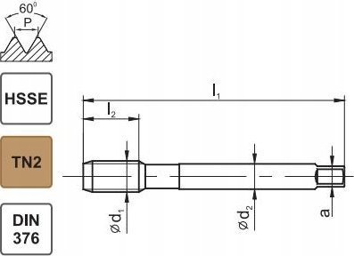 Fanar GWINTOWNIK M10 DIN-376B 6H HSSE TN 800X