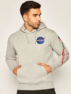 Bluzy męskie - Alpha Industries Bluza Space Shuttle 178317 Szary Regular Fit L, XL - miniaturka - grafika 1