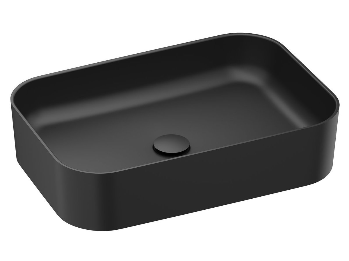 Ravak Prostokątna umywalka ceramiczna nablatowa CERAMIC R Slim 550 czarny mat 1szt