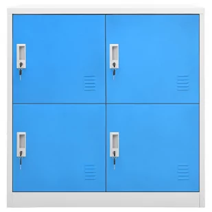 vidaXL Szafka zamykana na klucz, szaro-niebieska, 90x45x92,5 cm, stal - Szafy - miniaturka - grafika 1