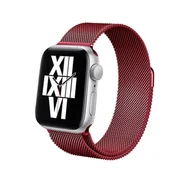 Akcesoria do smartwatchy - Crong Milano Steel – Pasek ze stali nierdzewnej do Apple Watch 42/44/45 mm (czerwony) - miniaturka - grafika 1