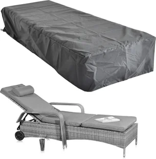 Mucola pokrowiec ochronny na meble ogrodowe plandeka zestaw kanapa sofa stół odporny na warunki atmosferyczne czarny - leżak 220x78x60 - Pokrowce na meble ogrodowe - miniaturka - grafika 1