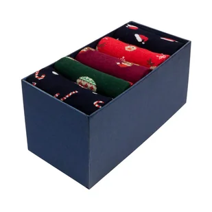 Zestaw 5 par skarpet świątecznych w eleganckim pudełku EM 9 - EM Men's Accessories - Skarpetki męskie - miniaturka - grafika 1