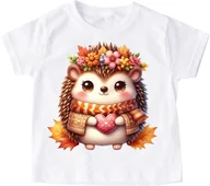 Koszulki dla dziewczynek - Koszulka z jeżem dla dziewczynki - wzór jeż66 - miniaturka - grafika 1