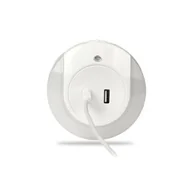 Akcesoria do oświetlenia - Lampka nocna wtykowa 0,4W 15lm z czujnikiem zmierzchu 2xUSB Elektro - miniaturka - grafika 1