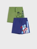 Spodnie i spodenki dla chłopców - Sinsay - Szorty Marvel 2 pack - brązowy - miniaturka - grafika 1