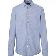 Koszule męskie - Hackett London Męska koszula w paski Poplin Eng, Biały (biały/granatowy), S - miniaturka - grafika 1