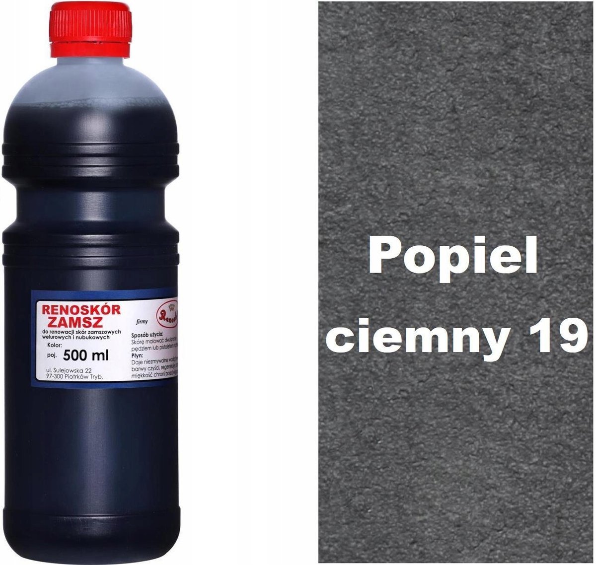 G13-05 POPIEL CIEMNY FARBA RENOSKÓR DO RENOWACJI SKÓRY ZAMSZU NUBUKU WILBRA