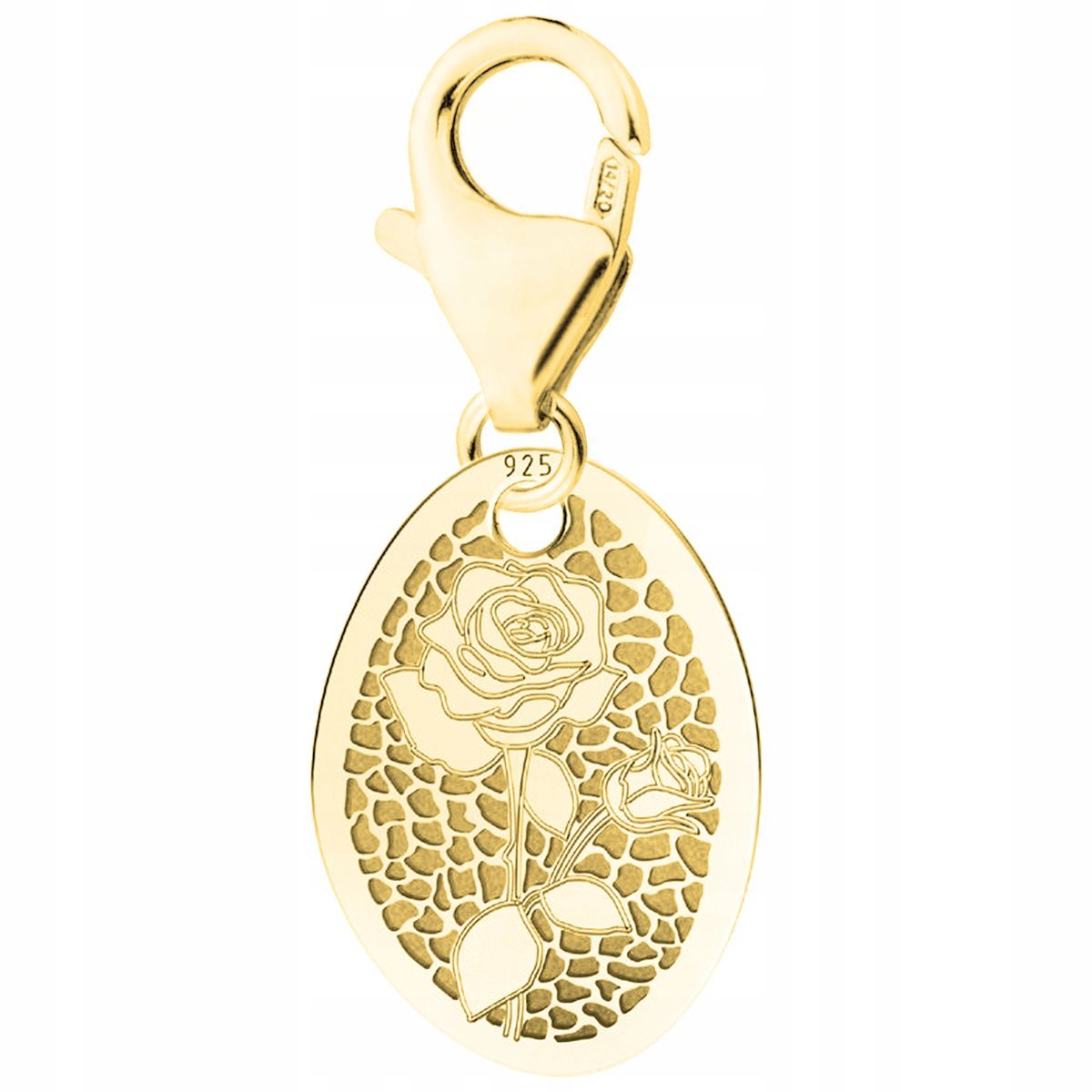Złota Zawieszka Blaszka z Kwiatem Róża Roślina Kwiat Kwiatek SREBRO 925