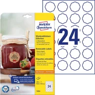 Etykiety do drukarek - Avery Etykiety papierowe 40,8x40,3 ZWECKFORM usuwalne białe 10ark 240 etykiet /5084/ ZW683 - miniaturka - grafika 1