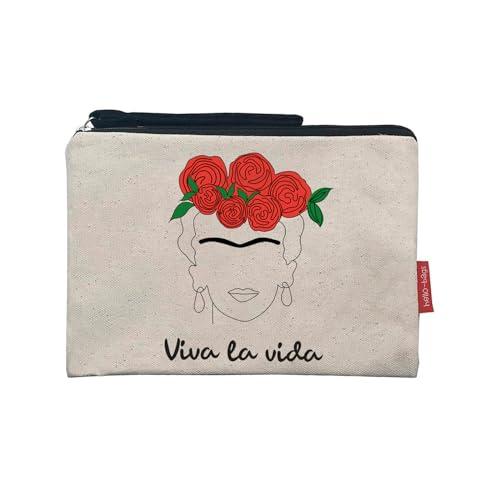 hello-bags. Torebka kosmetyczna/torebka. Zewnętrzne: 100% bawełna. Z zamkiem błyskawicznym i wewnętrzną podszewką. W zestawie ładna koperta na prezent. Model: VIVALAVIDA. Kolor: ecru/czarny.