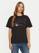 Koszulki i topy damskie - REPLAY T-Shirt W3089E.000.23608P Czarny Regular Fit - miniaturka - grafika 1