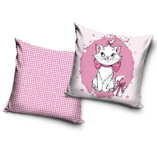 Poszewka 40X40 Dekoracyjna Miękki Velvet Aryskotraci Kotka Marie Krata Róż - Poszewki na poduszki - miniaturka - grafika 1