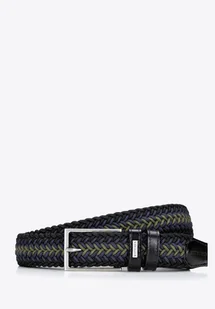 Klasyczny pasek męski materiałowy czarno - zielony - Paski Klasyczny pasek męski materiałowy czarno - zielony - Paski - miniaturka - grafika 1