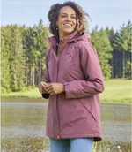 Kurtki damskie - Kurtka z kapturem na sezon przejściowy Kobieta Atlas For Men - Kolor : Różowy - Rozmiar : 36/38 - miniaturka - grafika 1