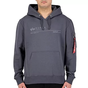 ALPHA INDUSTRIES Męska bluza z kapturem Ai Reflective Hoody, 136-szary/czarny, 3XL - Bluzy męskie - miniaturka - grafika 1