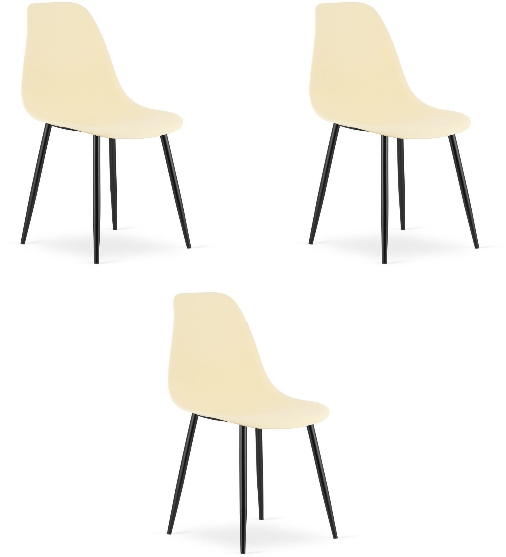 Krzesło WAT kremowe / nogi czarne x 3