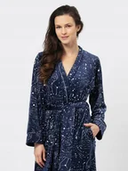 Szlafroki damskie - Key SZLAFROK DAMSKI LGL 911 S/M granatowy - miniaturka - grafika 1